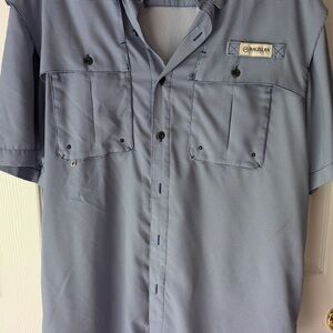 Magellan Outdoors Short-Sleeve Button-Down Shirt in Light Blue